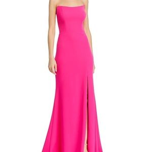 Aqua Strapless Fuchsia Gown With Tags